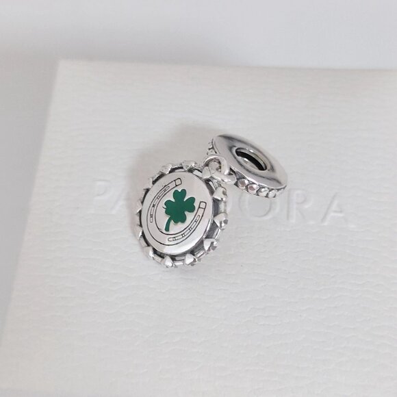 Pandora Ireland Exclusive Country Irish Dangle Clover Horseshoe Dangle Charm - Picture 7 of 8